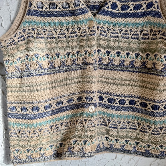 Vintage St John’s Bay Knit Sweater Vest Medium Cottagecore - Picture 4 of 7